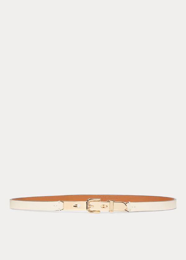 Cinturones Ralph Lauren Mujer Creme - Calfskin Letter-Opener - XRWJH6917